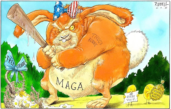 Гарна карикатура від Chris Riddell, The Guardian на Трампа - великодній кролик прийшов, щоб розбити всі яйця.@costukraine - Ціна Держави на we.ua