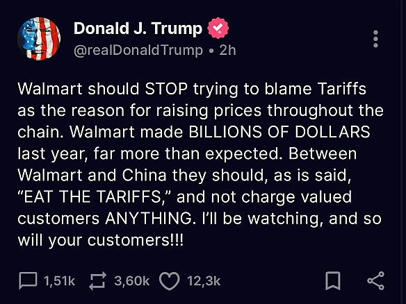 🇺🇸🤡 Трамп проти Walmart: хто винен у зростанні цін?Колишній-Нинішній президент США Дональд Трамп знову в ударі. Цього разу його... - Ціна Держави на we.ua