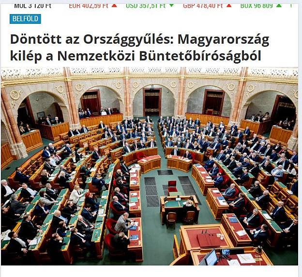 💩🇭🇺Парламент Угорщини проголосував за вихід із Міжнародного кримінального суду👏Чекаємо на рішення про вихід зі складу ЄС та НА... - Ціна Держави на we.ua