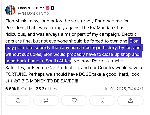 👨🏼🤑Трамп про субсидії для Маска:Елон Маск знав, задовго до того, як він так рішуче підтримав мене на посаді президента, що я бу... - Ціна Держави на we.ua