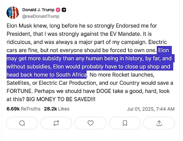 👨🏼🤑Трамп про субсидії для Маска:Елон Маск знав, задовго до того, як він так рішуче підтримав мене на посаді президента, що я бу... - Ціна Держави на we.ua