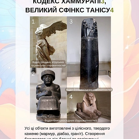 У Луврі можна знайти старожитності, які не містять тваринних компонентів: металеві вироби, ювелірні прикраси, мармурові та кам’я... - 🚀 Веганка: наука та інновації на weua.dev