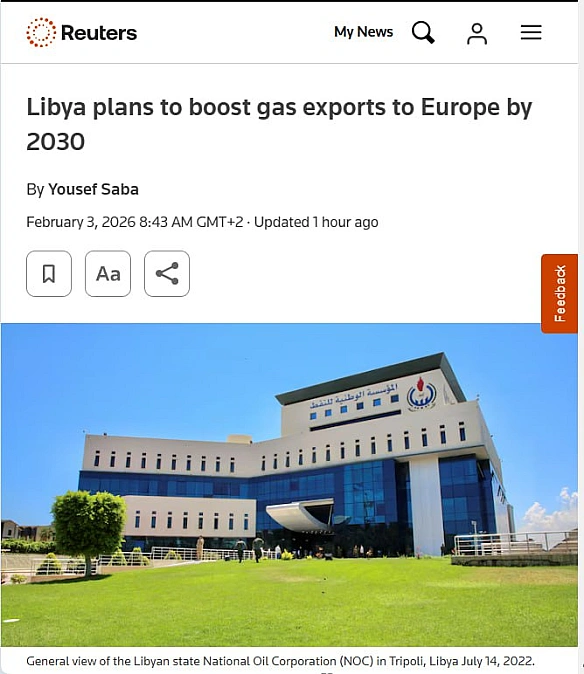 🇱🇾🇪🇺Лівія має намір наростити експорт газу до Європи до 2030 року - ReutersЛівія планує суттєво збільшити видобуток природного ... - Ціна Держави on we.ua