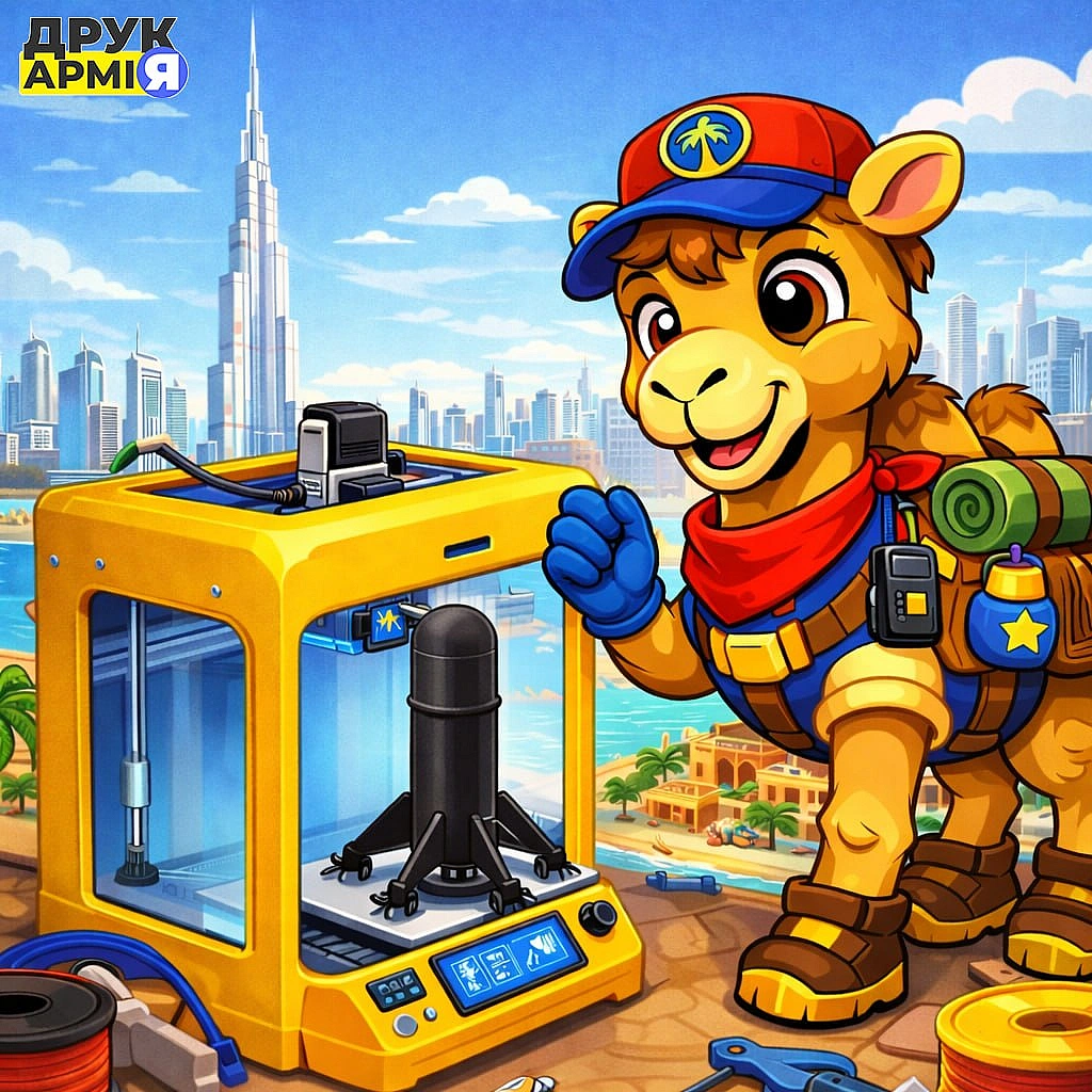 Верблюд Барханчик вже почав друкувати антишахедні дрони в дубайському хабі ДрукАрмії 🐪🛠На тлі залучення українських експертів ... - ДрукАрмія on we.ua