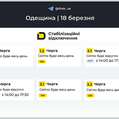 ‼️Одещина: за командою Укренерго застосовано графіки відключень на сьогодніВ місті Одеса графіки не застовуються, лише в облас... - на we.ua