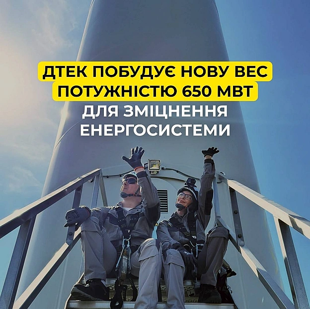 🇺🇦🇺🇦🇺🇦 Для зміцнення енергосистеми України ДТЕК побудує вітрову електростанцію потужністю 650 МВт і вартістю 1,2 млрд євроЦе б... - ДТЕК на we.ua