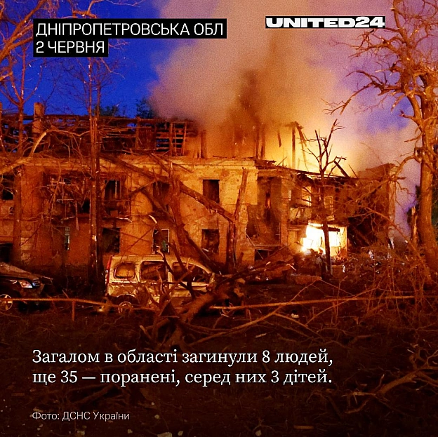 Київщина, Дніпропетровщина, Харківщина, Запоріжжя, Чернігівщина та Сумщина зазнали чергових російських атак. Щонайменше 13 людей... - UNITED24 на we.ua