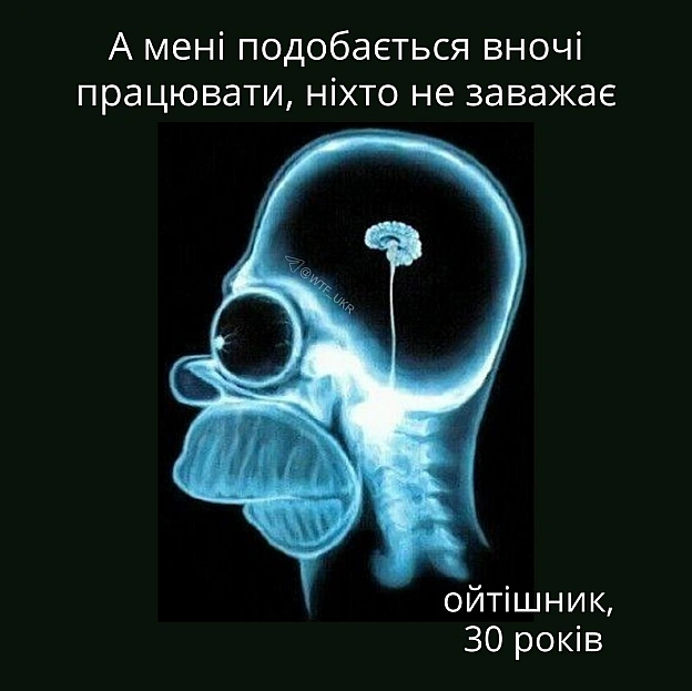 Робота вночі зменшує розмір мозку. Проаналізували МРТ 14к людей: у тих, хто регулярно працює вночі чи за хз яким графіком, зменш... - WTF! на we.ua