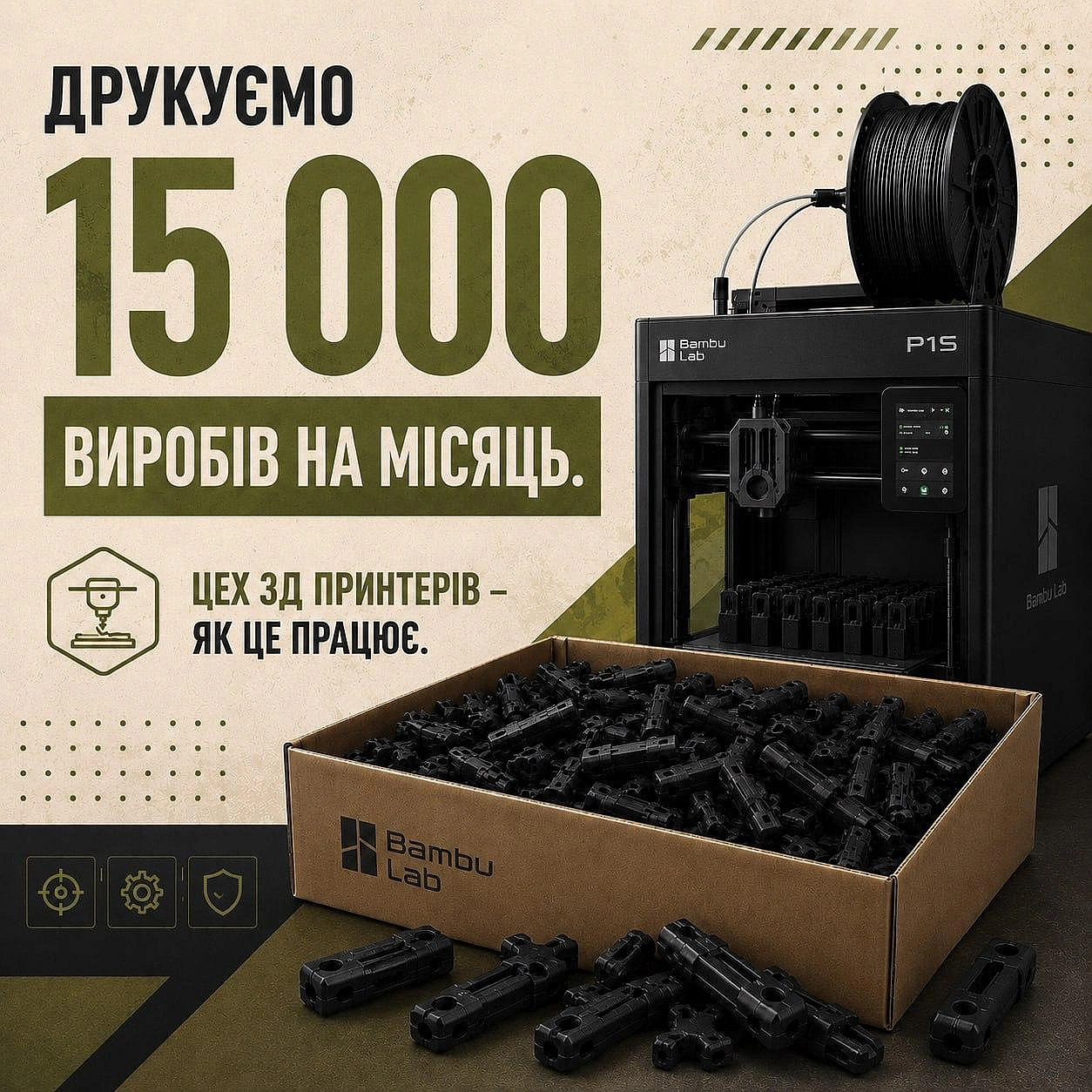 15 000 виробів на місяць!Саме стільки друкує команда волонтерів, що створила цех 3D-друку та масштабувала його у 3 рази за рік!... - ДрукАрмія на we.ua
