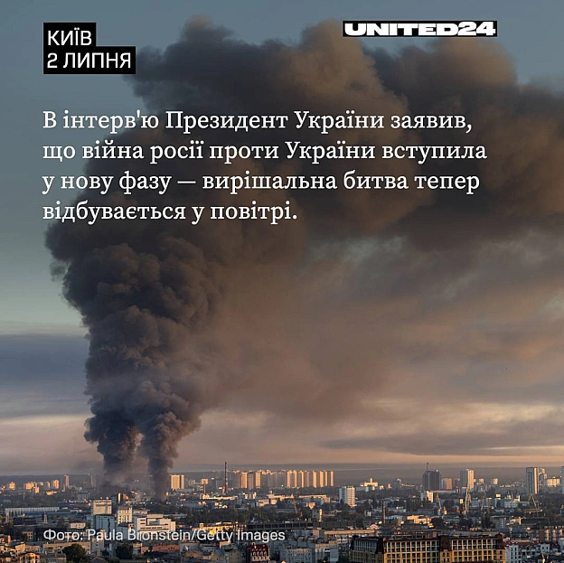 Небо визначить результат цієї війни. В інтерв'ю Financial Times Президент України Володимир Зеленський заявив, що після того, ... - UNITED24 на we.ua
