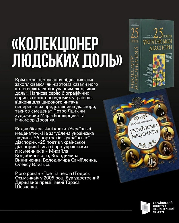 28 липня 1946 року, рівно 80 років тому, народився Михайло Слабошпицький. Він називав себе літератором, а колеги – «колекціоне... - на we.ua