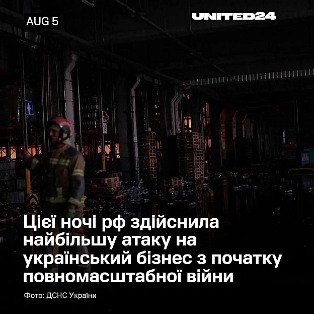 Унаслідок російської атаки на Київ та область 5 серпня постраждали українські підприємства та логістичні комплекси й склади міжн... - на we.ua