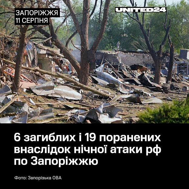 Уночі росія завдала масованого комбінованого удару ракетами й керованими авіабомбами по Запоріжжю. Загинули 6 людей, ще — 19 пор... - на we.ua