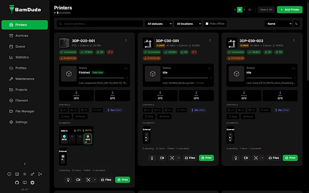 BamDude — командний центр для твоїх Bambu Lab. Self-hosted, безкоштовний, український.Старший куратор ДрукАрмії за напрямком F... - на we.ua