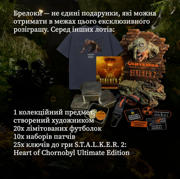 У межах нової кампанії S.T.A.L.K.E.R. 2 × UNITED24 створено 5 лімітованих брелоків із уламків російського гелікоптера Мі-8, збит... - на we.ua