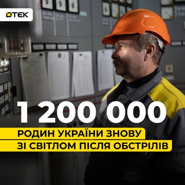 💡Минулого тижня енергетики ДТЕК повернули світло для 1,2 млн родин після обстрілів рфВорог масовано атакує енергосистему. Пошк... - на we.ua